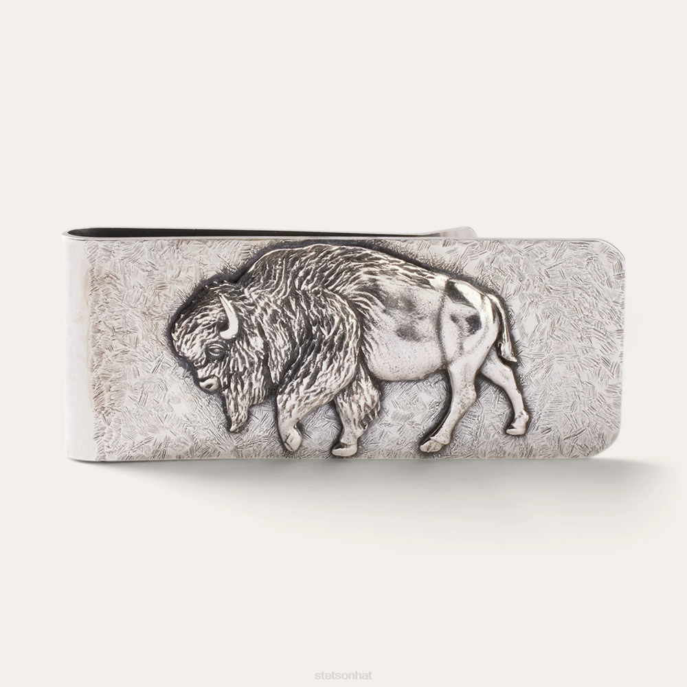 Stetson American Buffalo Money Clip Sterling Silver Men Accessory 00LX418