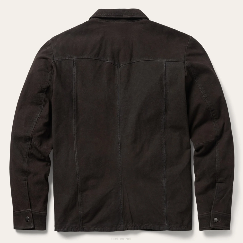 Stetson Leather Western Shirt Jacket Brown Men Apparel 00LX413