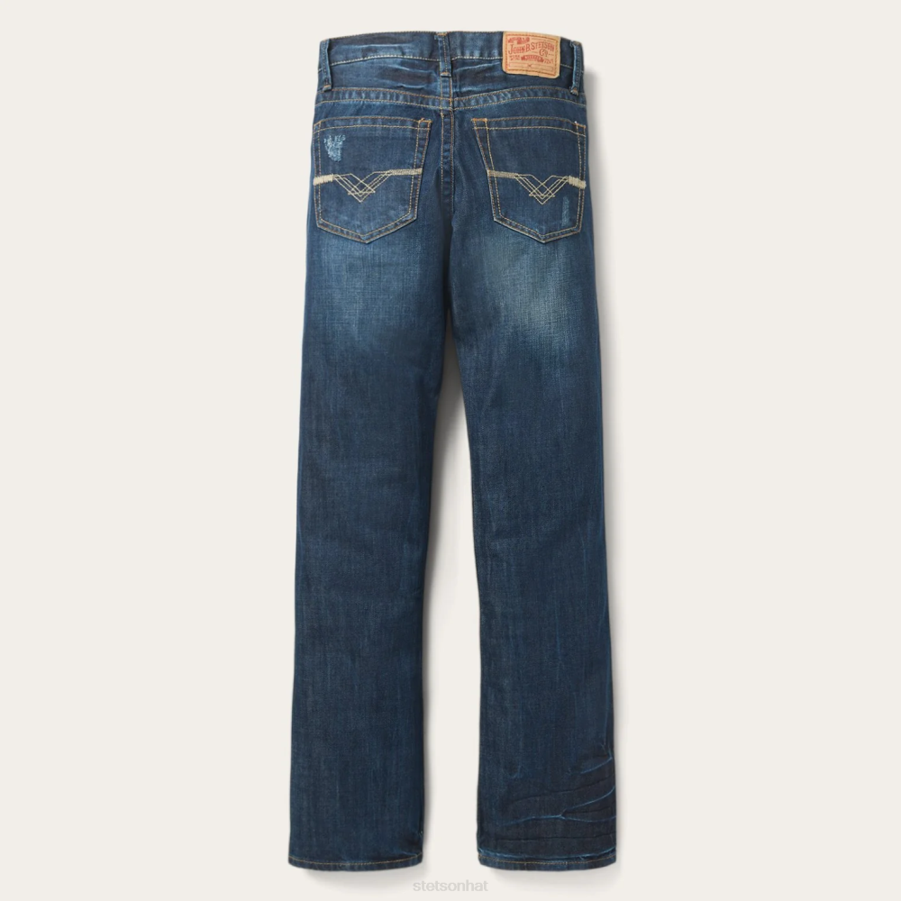 Stetson 1312 Fit Jeans With Back Pocket Detail Blue Men Apparel 00LX384