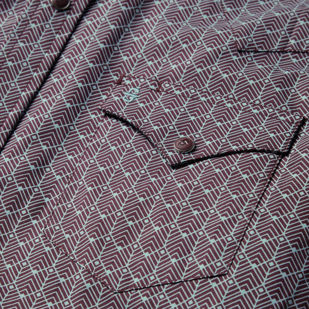 Stetson Chevron Grid Shirt Brown Men Apparel 00LX344