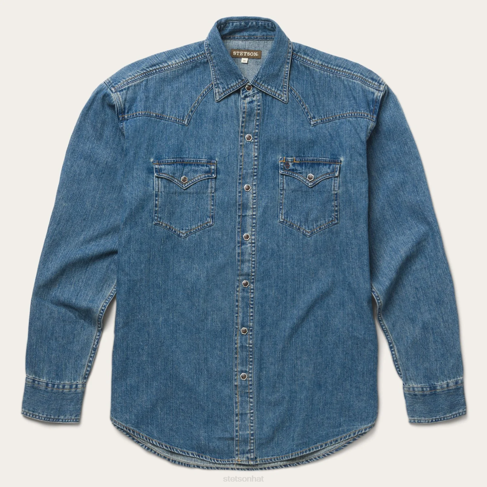 Stetson Classic Denim Shirt Blue Men Apparel 00LX347