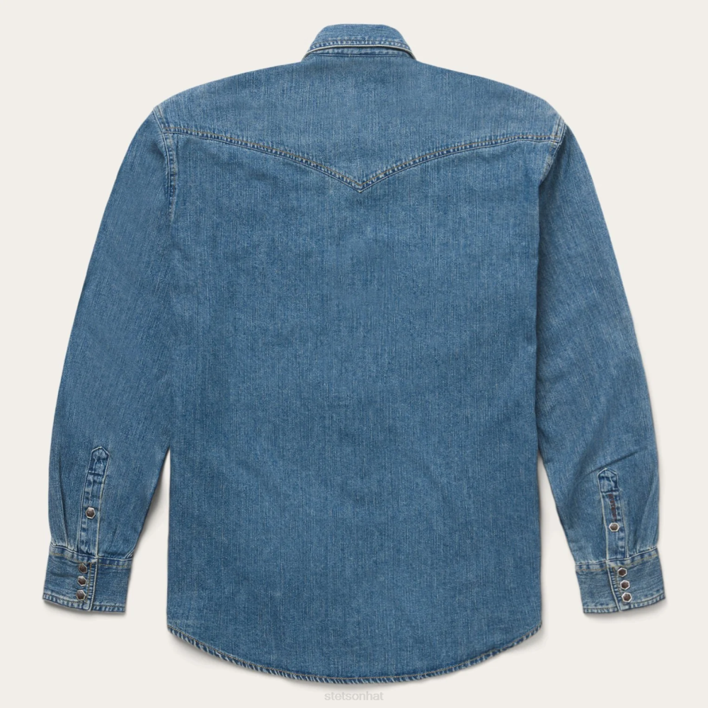 Stetson Classic Denim Shirt Blue Men Apparel 00LX347