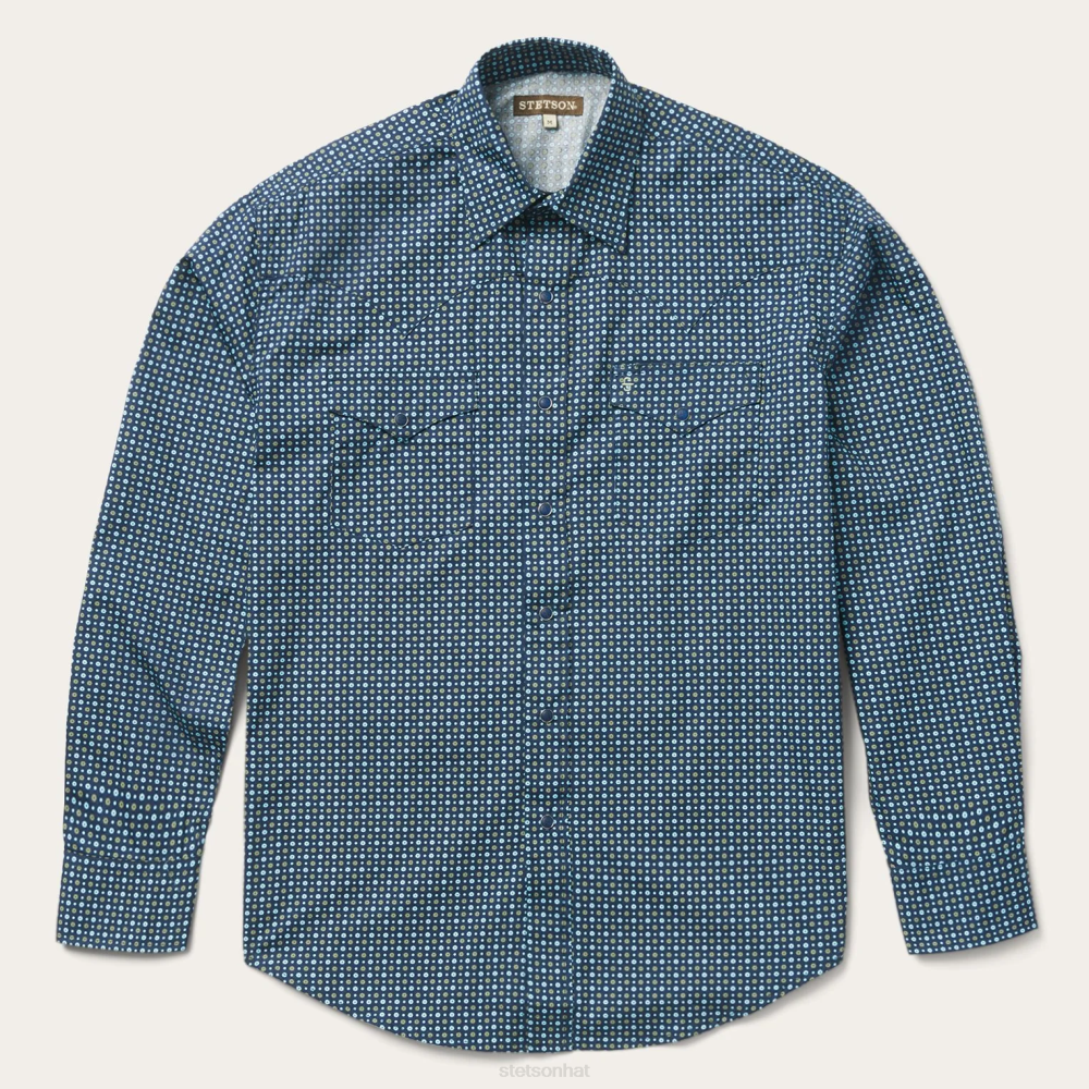 Stetson Classic Snap Front Shirt in Midnight Blue Men Apparel 00LX365