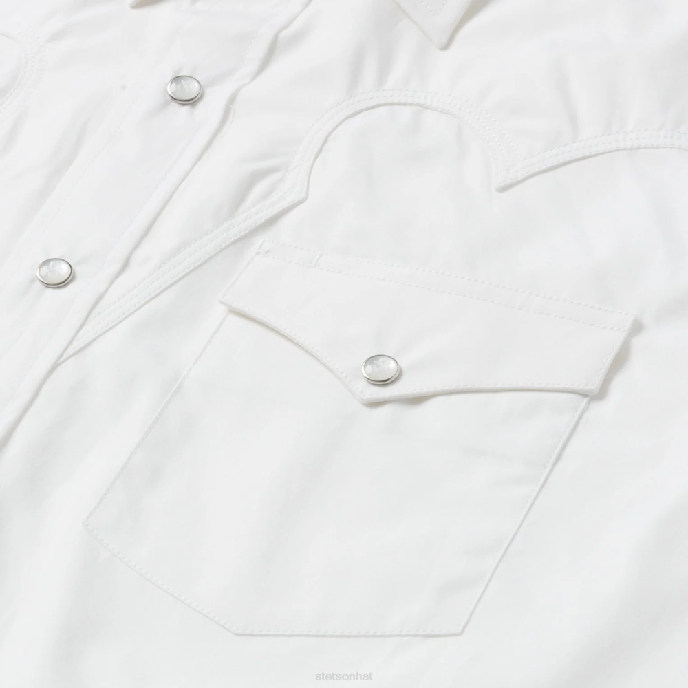 Stetson Classic Solid Snap Poplin Shirt White Men Apparel 00LX323