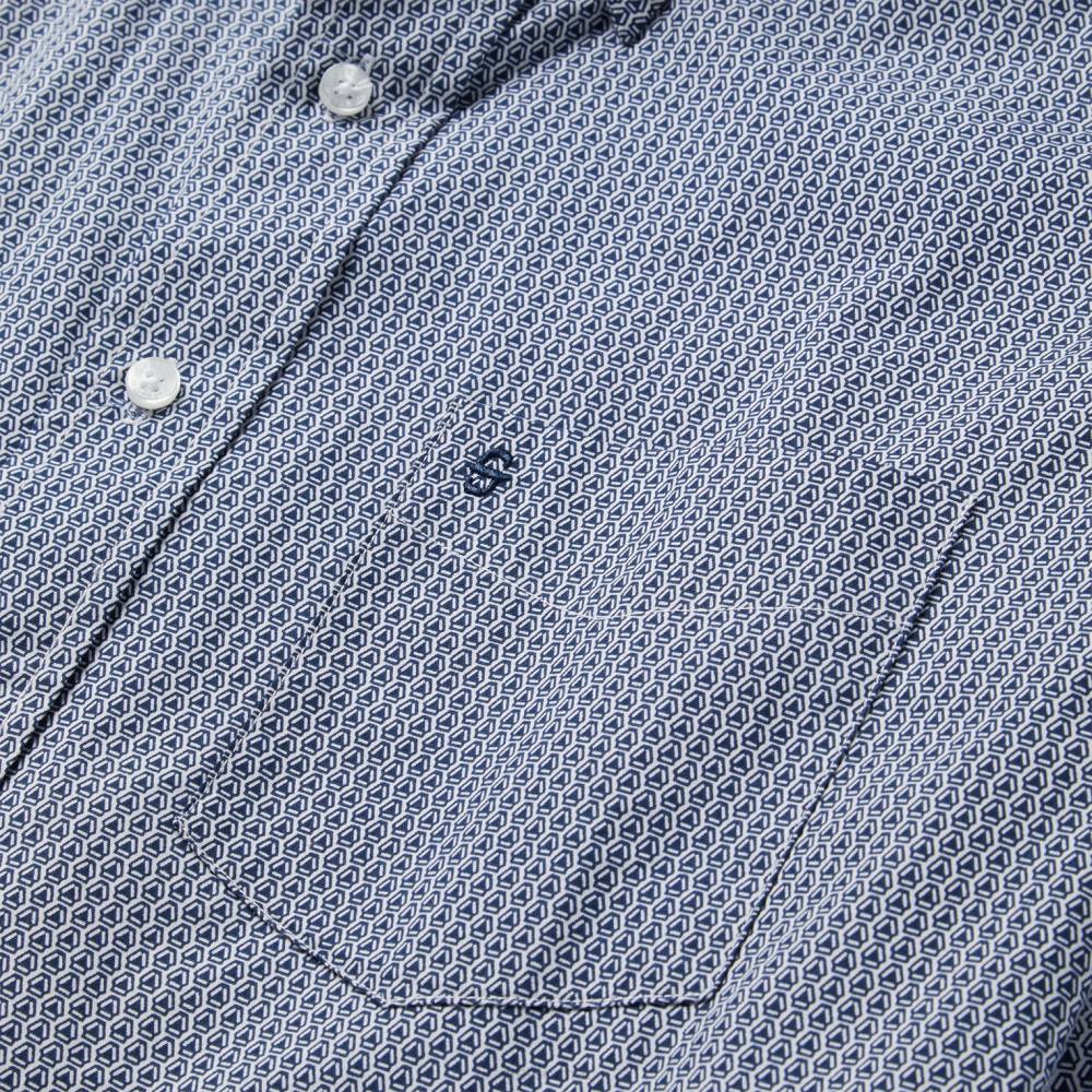 Stetson Deco Geo Print Button Front Shirt Blue Men Apparel 00LX329