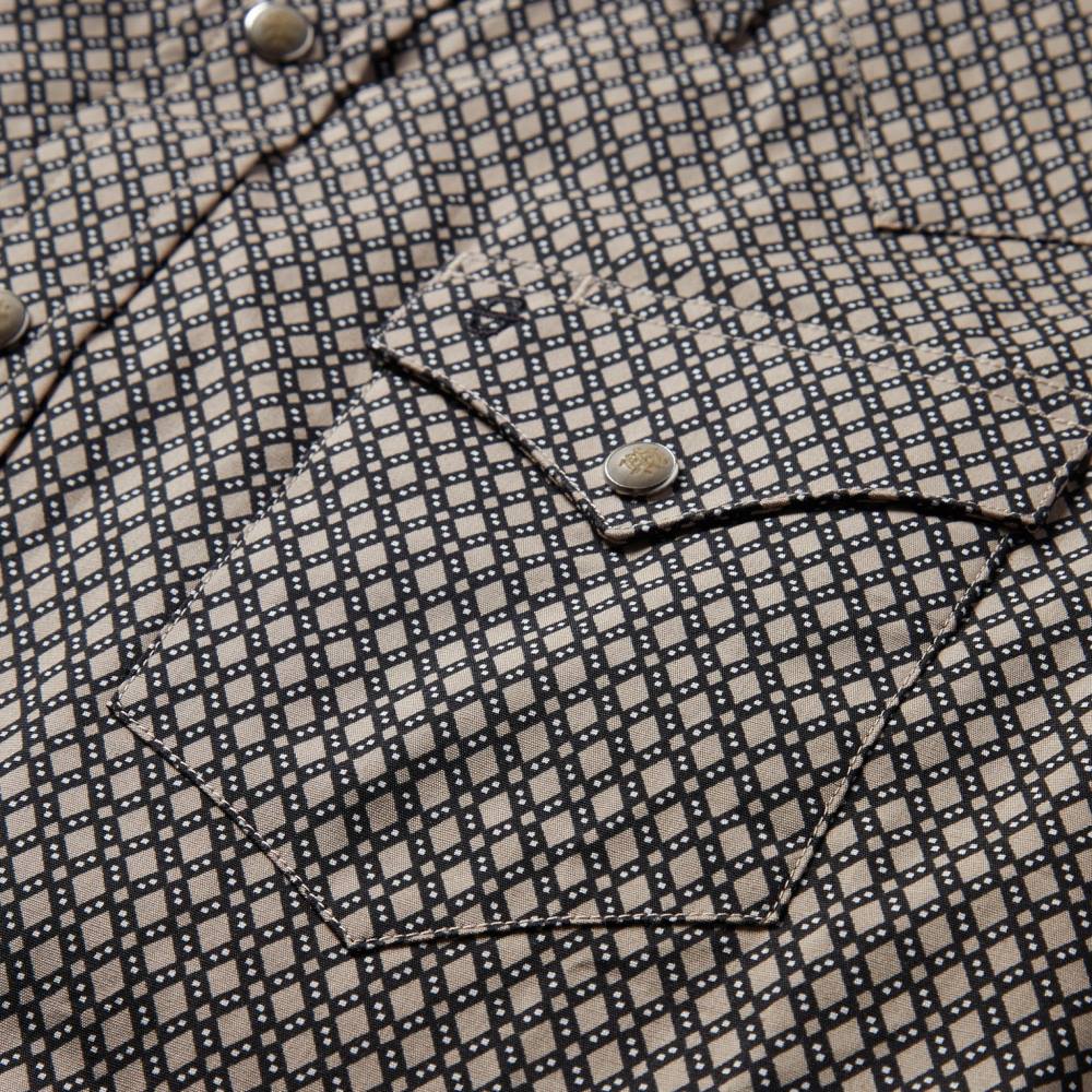 Stetson Diamond Print Western Shirt Brown Men Apparel 00LX324