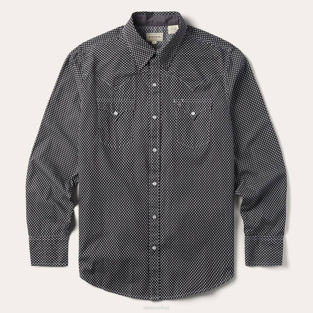 Stetson Diamond Shirt Black Men Apparel 00LX335