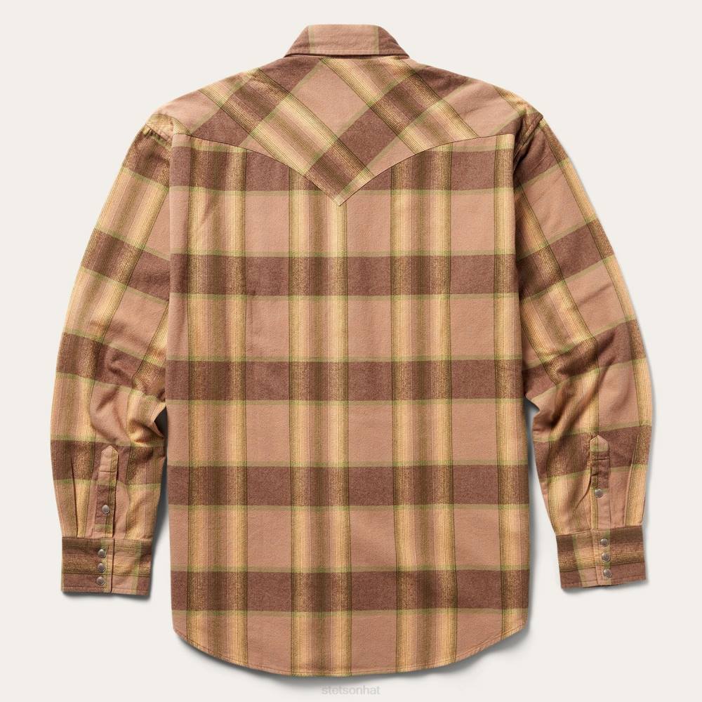 Stetson Flannel Western Shirt Brown Men Apparel 00LX340