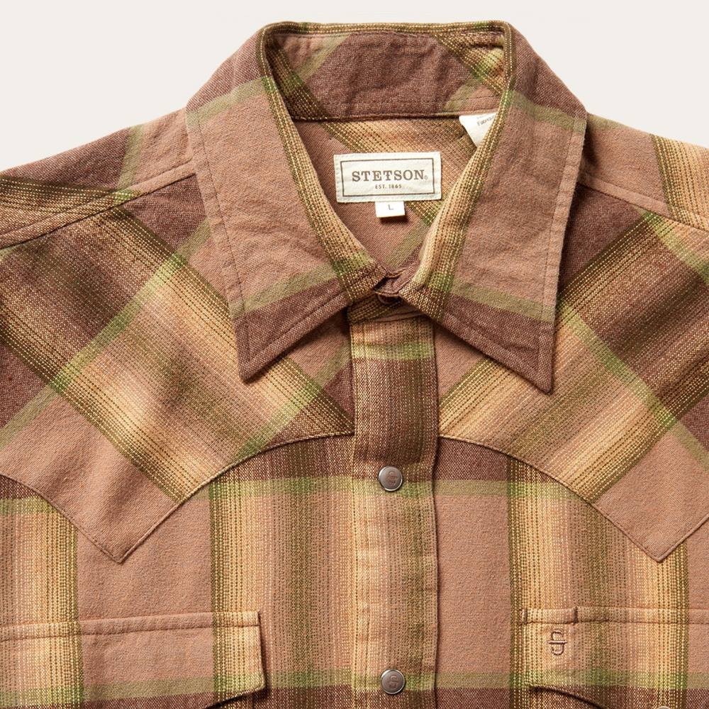 Stetson Flannel Western Shirt Brown Men Apparel 00LX340