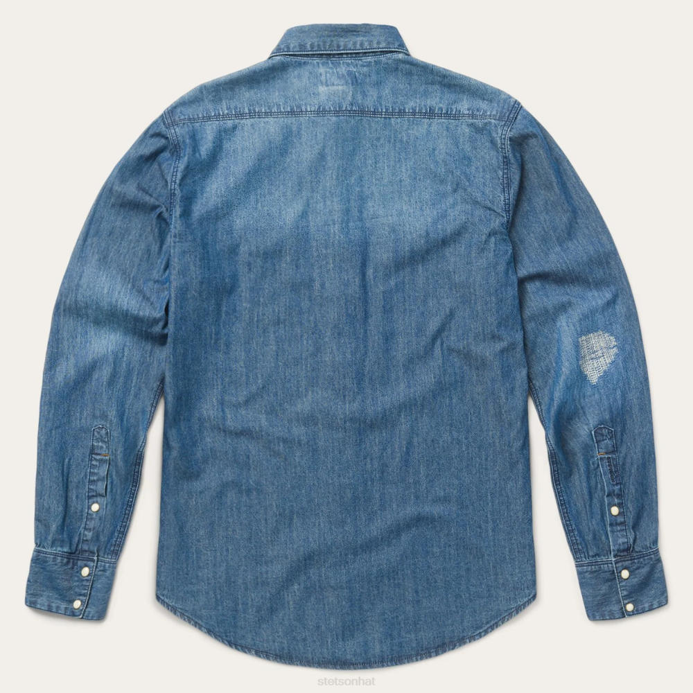 Stetson Medium Denim Shirt Blue Men Apparel 00LX337