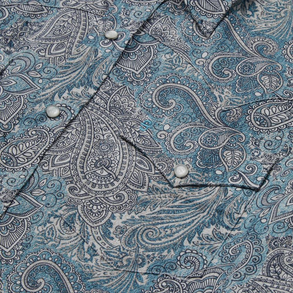 Stetson Paisley Western Shirt Green Men Apparel 00LX358