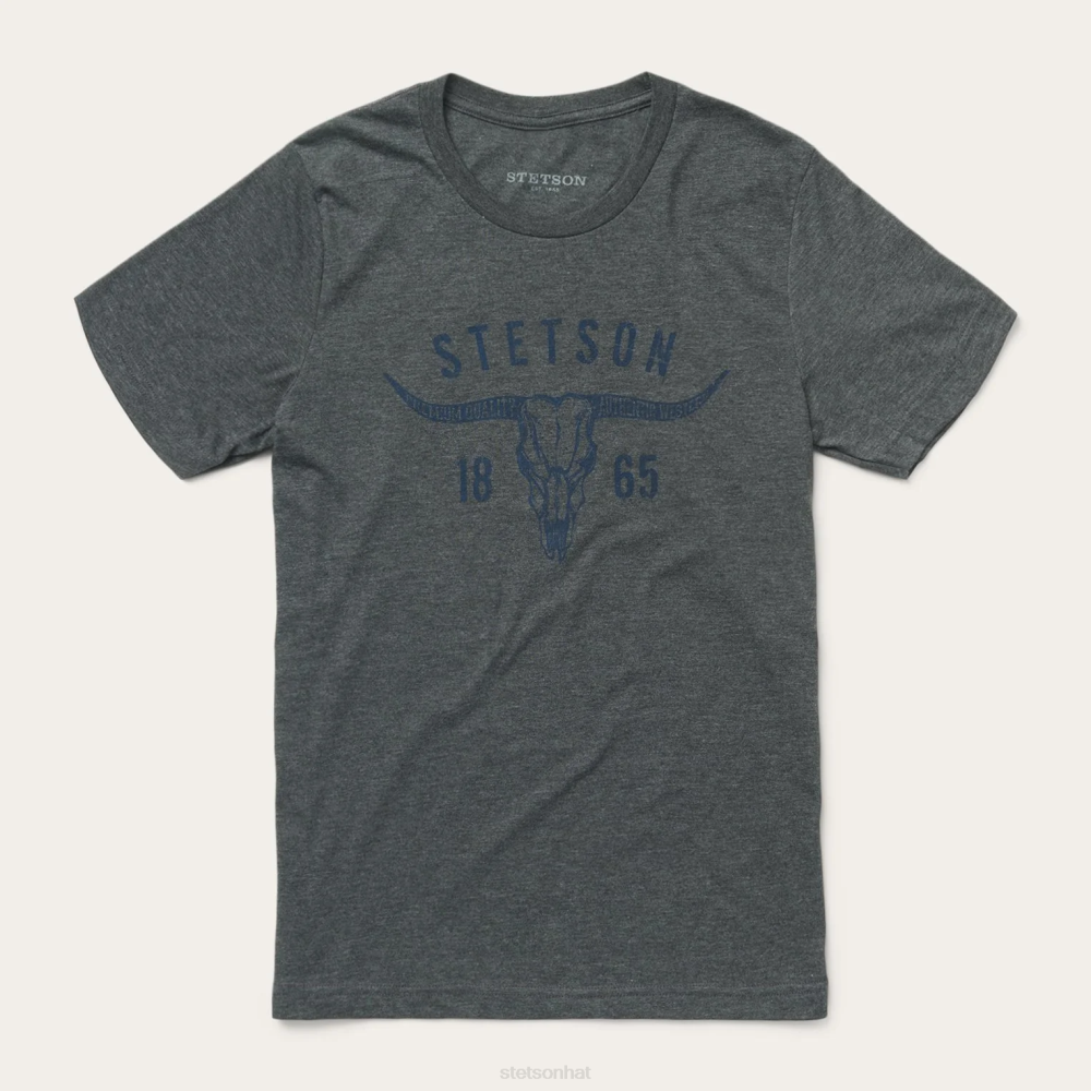 Stetson Longhorn Graphic Tee Grey Men Apparel 00LX362