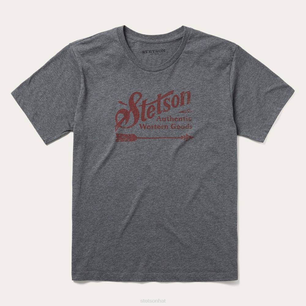 Stetson Vintage Arrow Graphic Tee Grey Men Apparel 00LX368