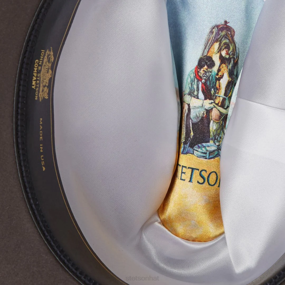 Stetson Angus 6X Cowboy Hat Granite Unisex Headwear 00LX72