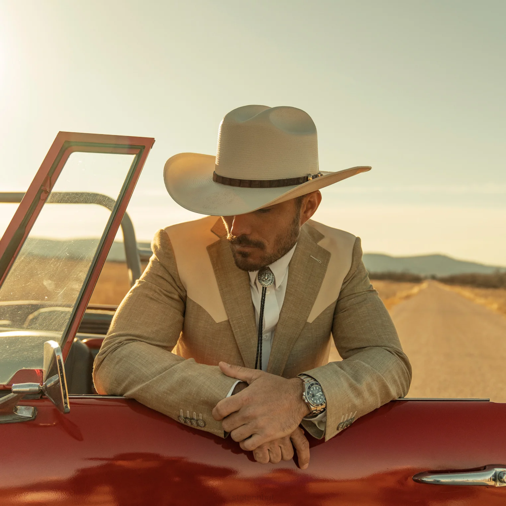 Stetson Evilla De Oro 1000X Straw Cowboy Hat Natural Unisex Headwear 00LX173