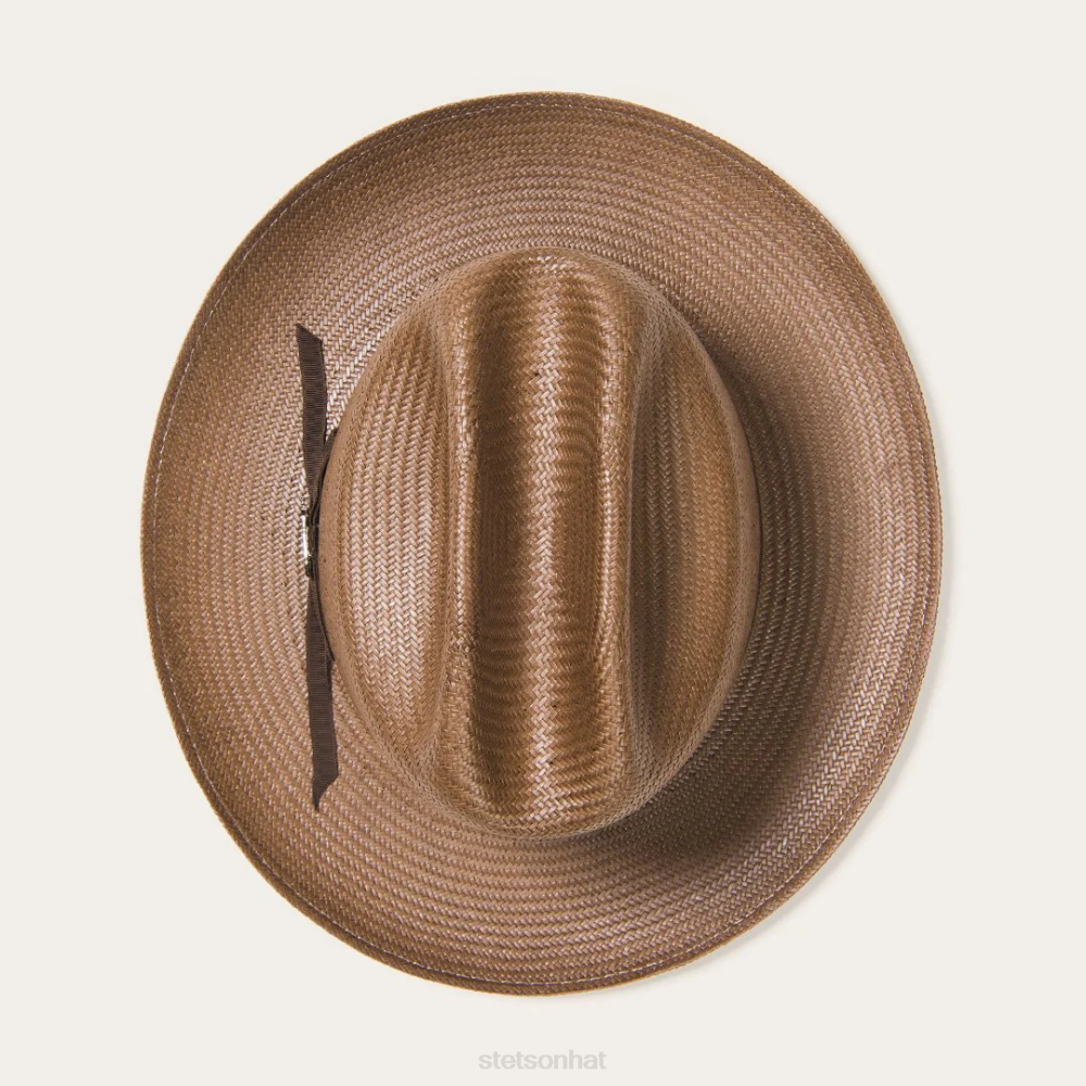 Stetson Open Road Vented Straw Cowboy Hat Chocolate Unisex Headwear 00LX23
