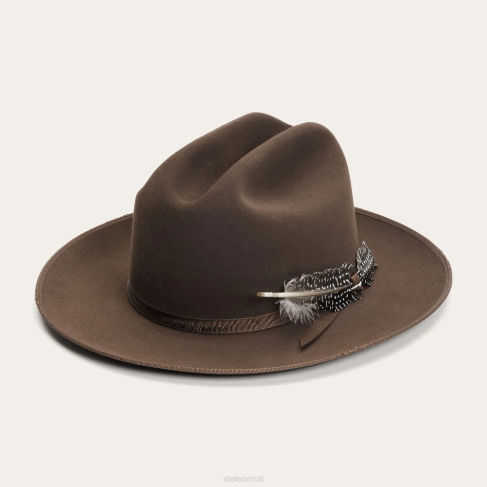 Stetson 1865 Distressed Open Road Royal Deluxe Walnut Unisex Headwear 00LX79