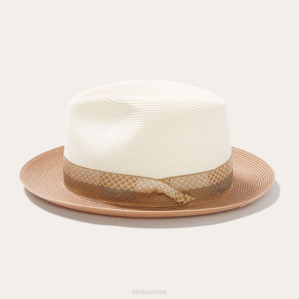 Stetson Andover Milan Fedora Ivory Cognac Unisex Headwear 00LX172