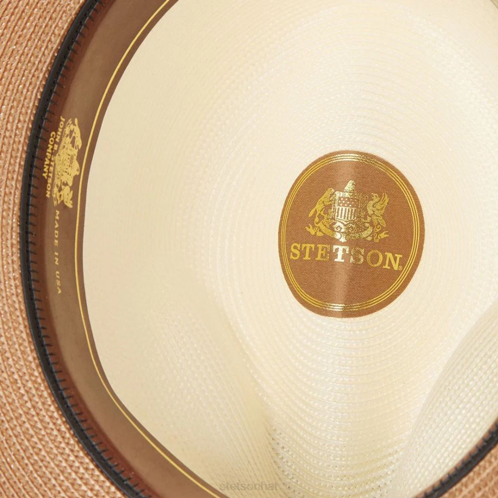 Stetson Andover Milan Fedora Ivory Cognac Unisex Headwear 00LX172