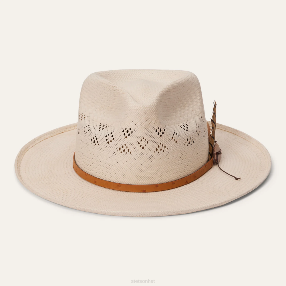 Stetson Andromeda Vented Straw Fedora Natural Unisex Headwear 00LX145
