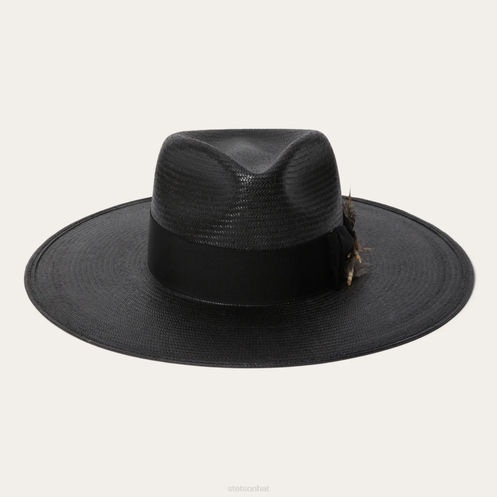 Stetson Atacama Straw Fedora Black Unisex Headwear 00LX166
