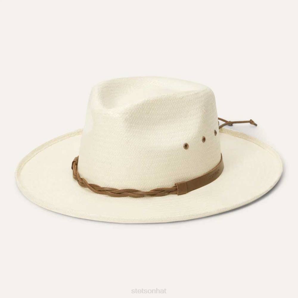 Stetson Helena Straw Fedora Natural Unisex Headwear 00LX161