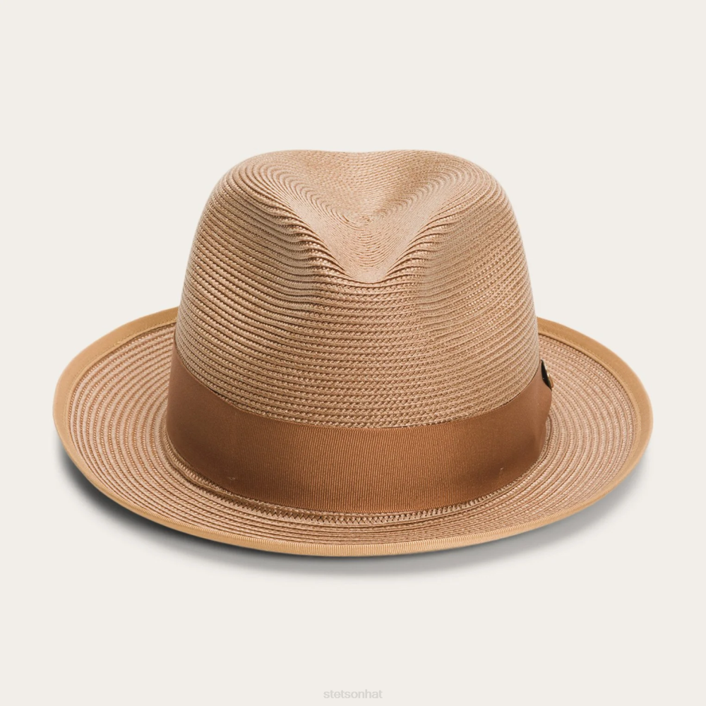 Stetson Latte Milan Fedora Cognac Unisex Headwear 00LX179
