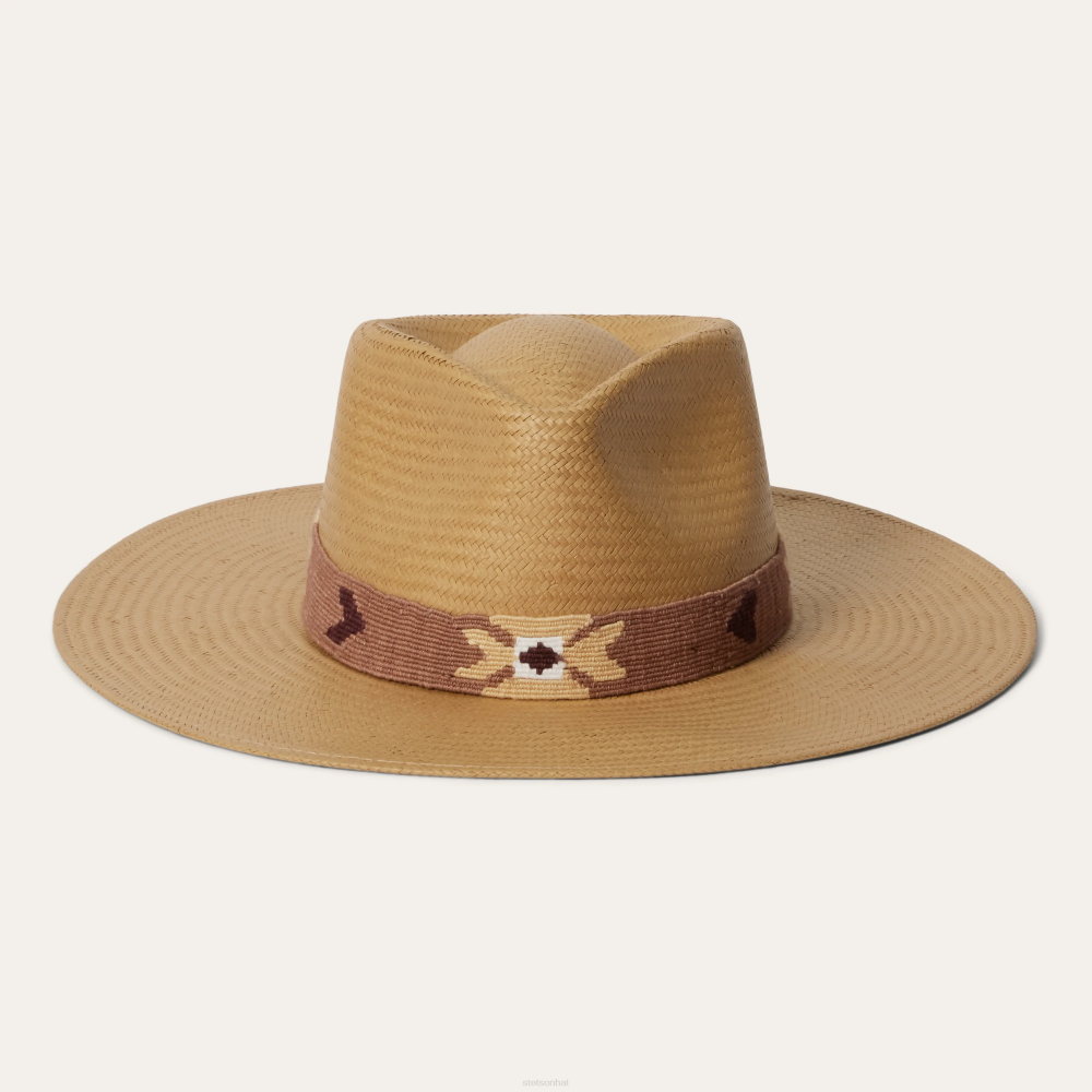 Stetson Sol Straw Fedora Sand Unisex Headwear 00LX168