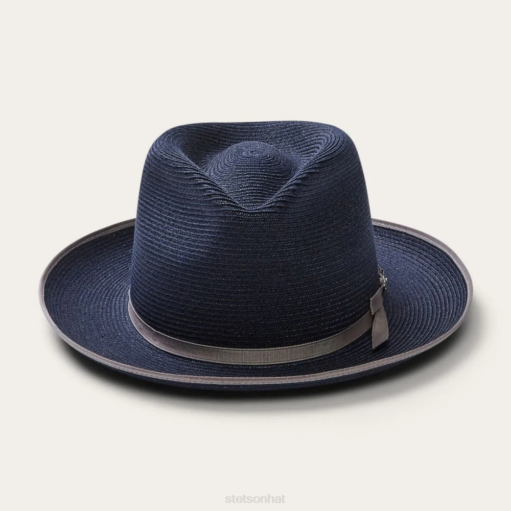 Stetson Stratoliner Hemp Fedora Navy Unisex Headwear 00LX135