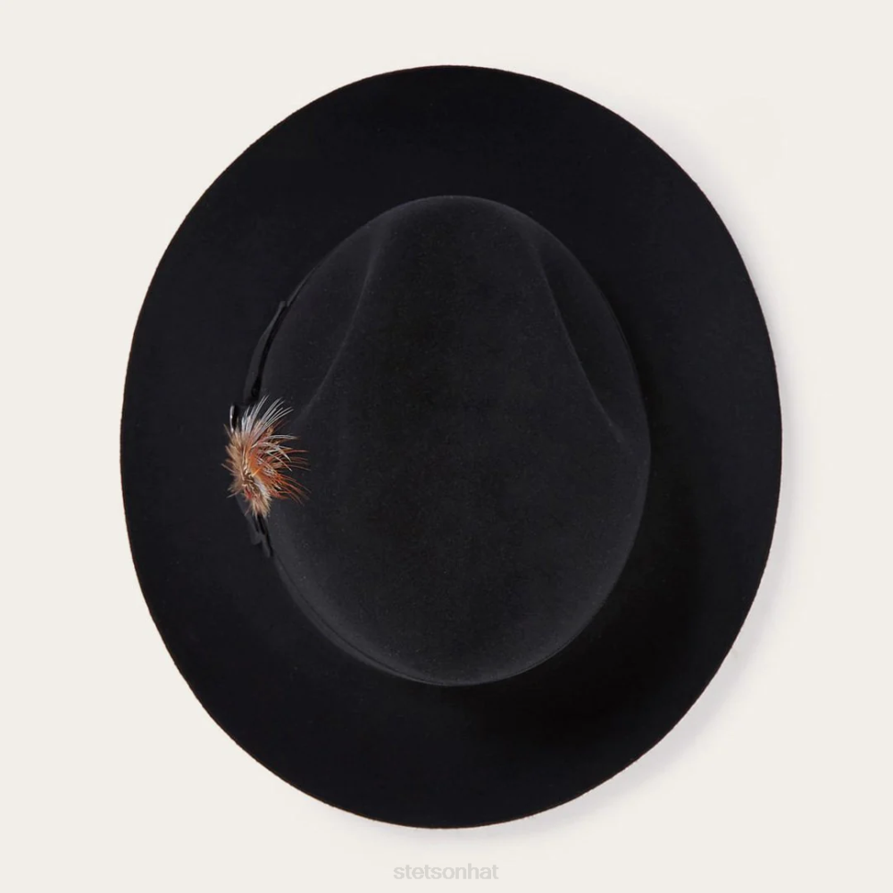 Stetson Temple Fedora Black Unisex Headwear 00LX96