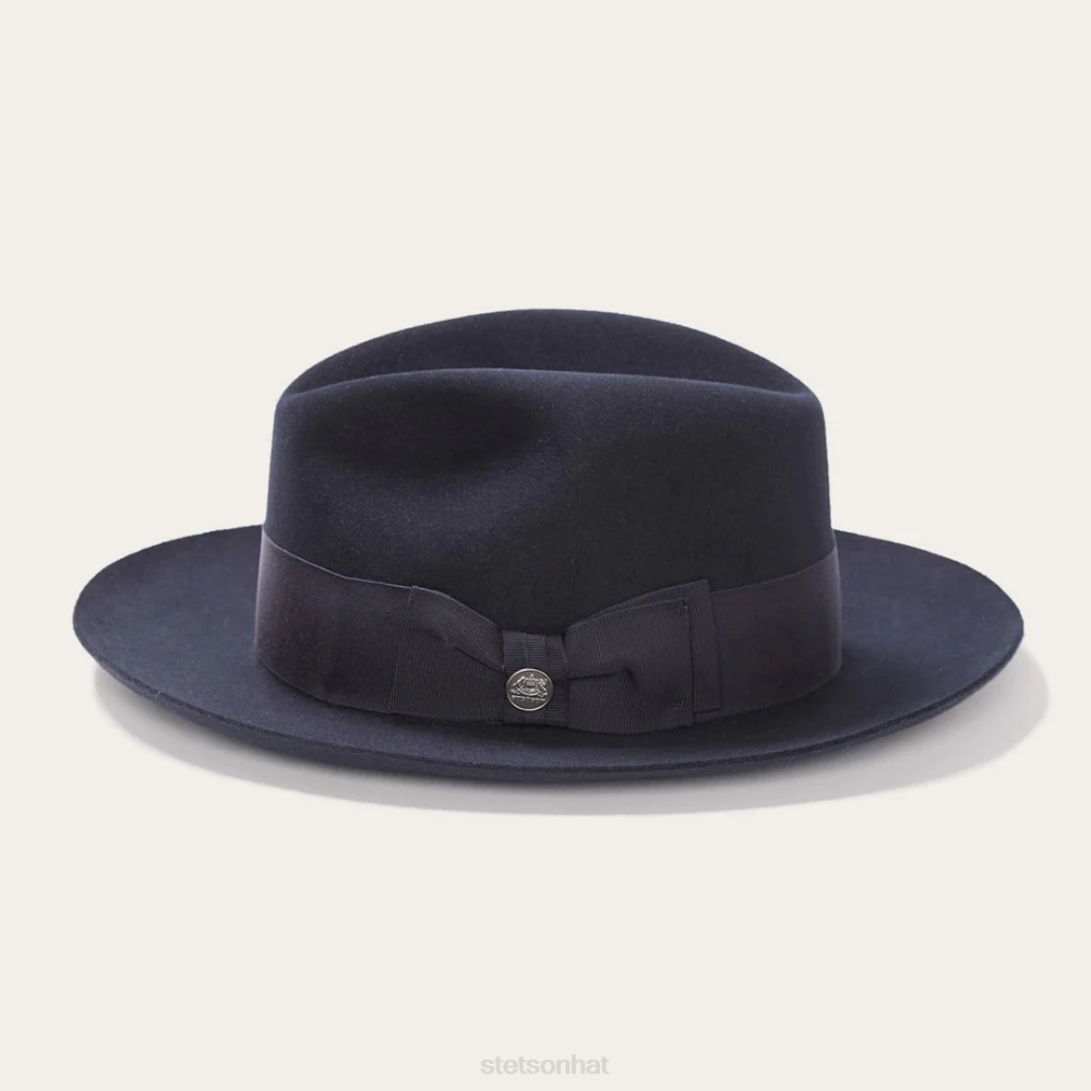 Stetson Temple Fedora Navy Unisex Headwear 00LX73