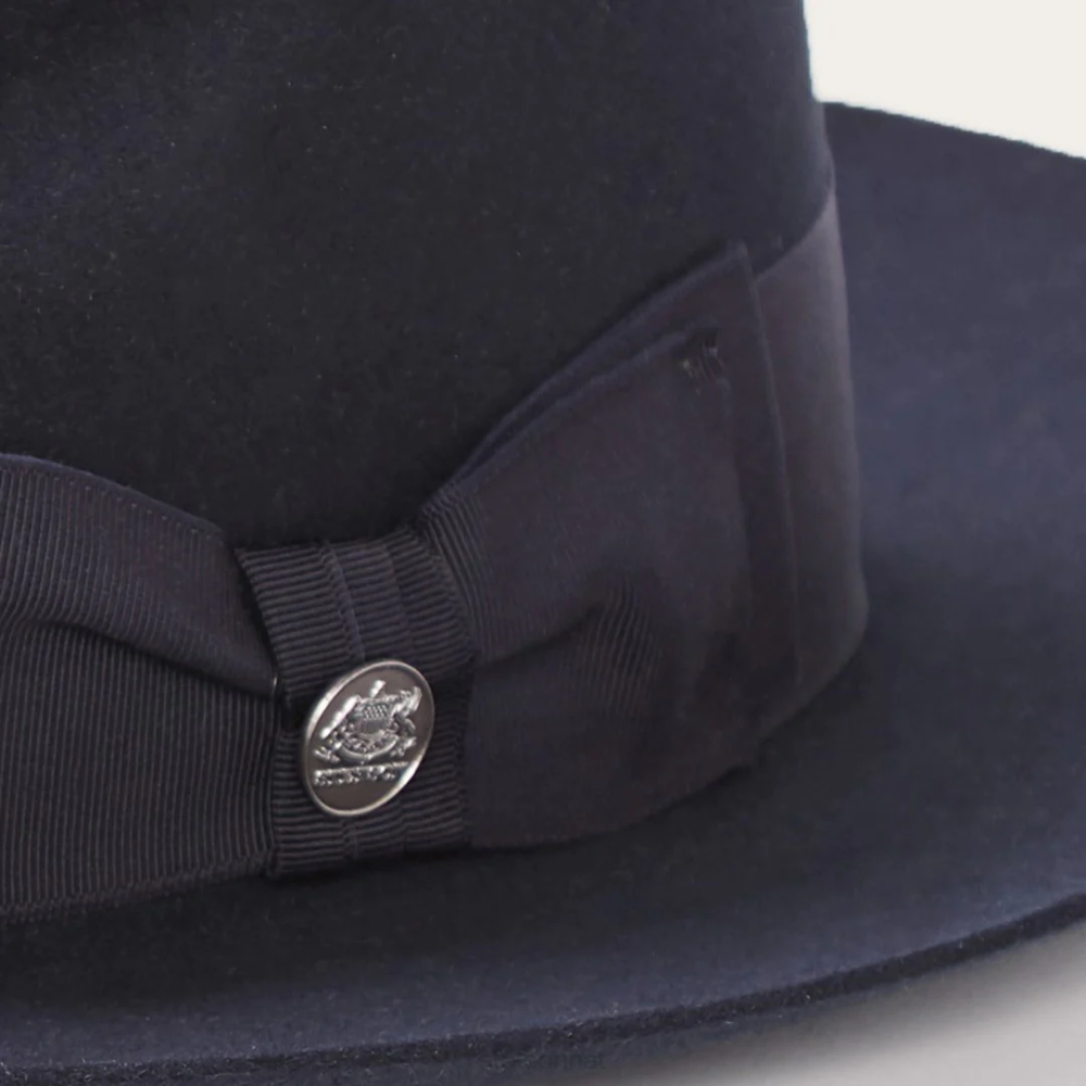 Stetson Temple Fedora Navy Unisex Headwear 00LX73