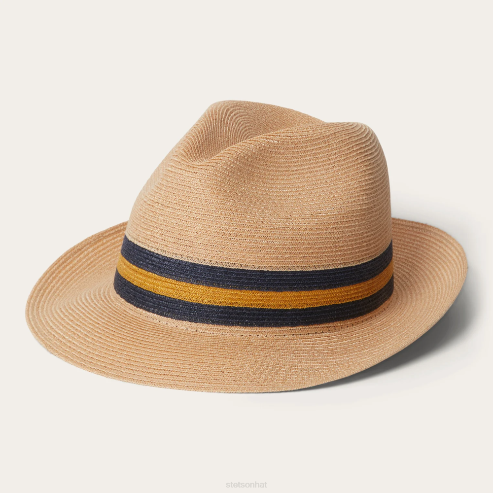 Stetson Triad Straw Fedora Mustard Unisex Headwear 00LX157