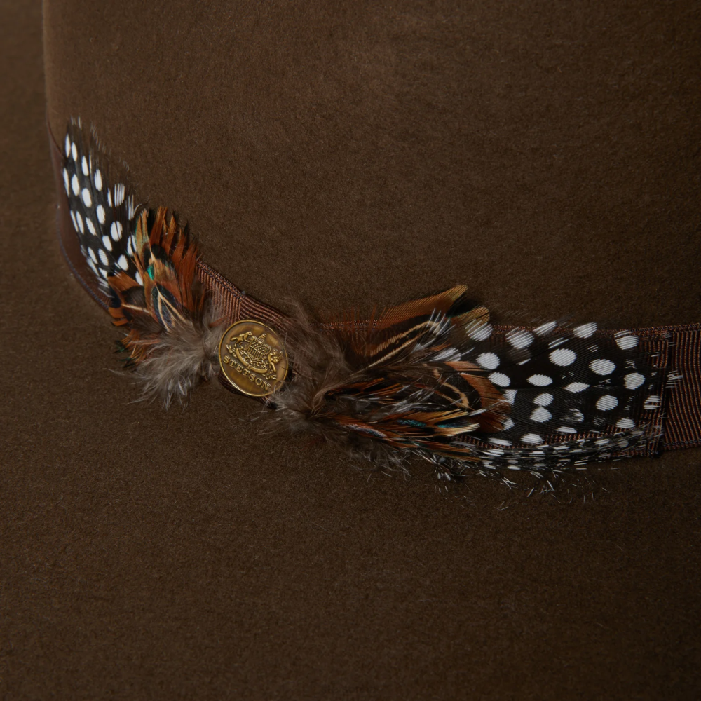 Stetson Midtown Wide Flat Brim Hat Oak Unisex Headwear 00LX189