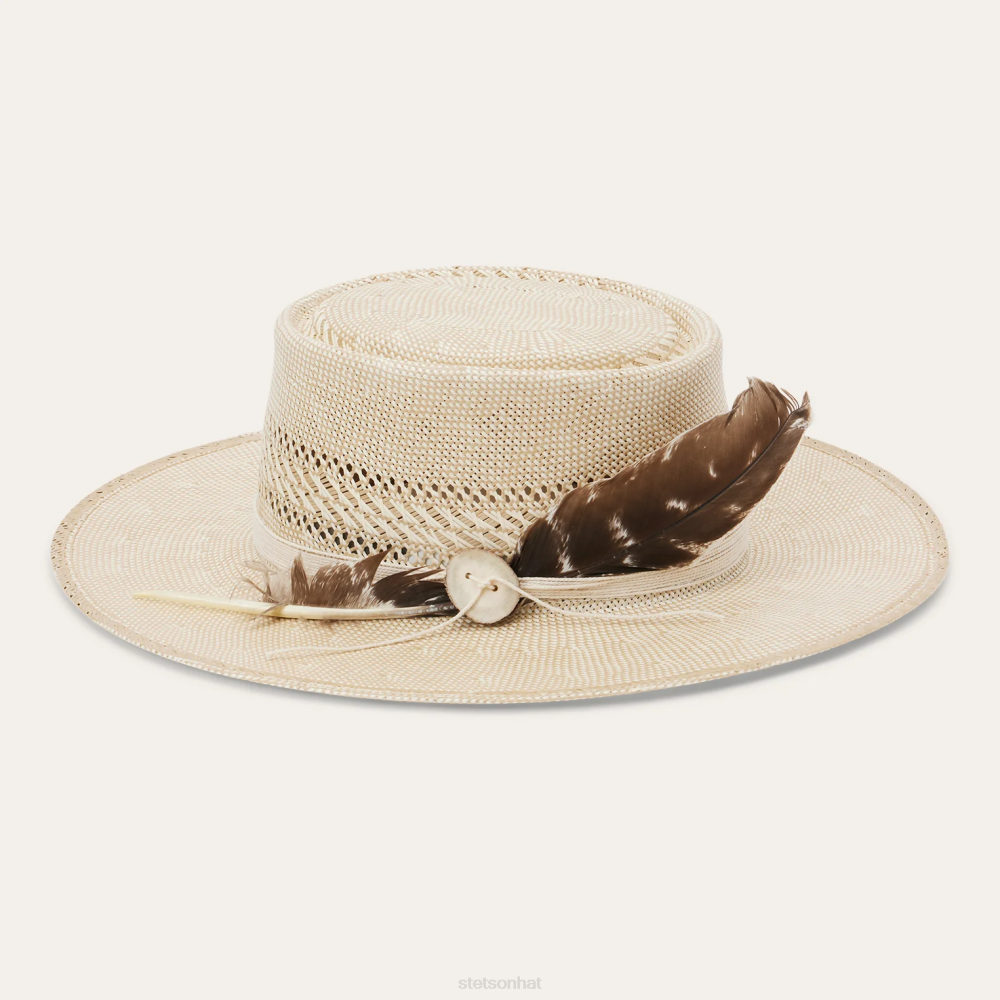 Stetson Batterson Straw Flat Brim Hat Natural/Tan Unisex Headwear 00LX174