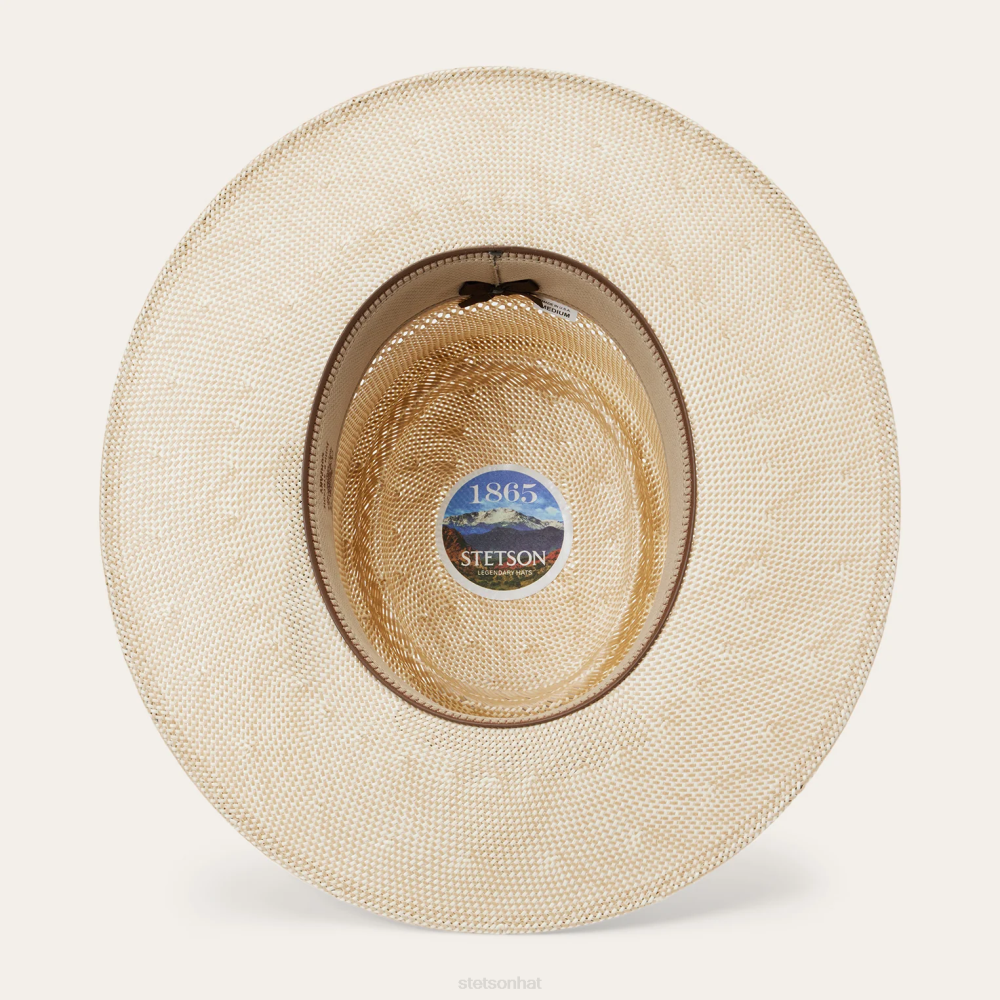 Stetson Batterson Straw Flat Brim Hat Natural/Tan Unisex Headwear 00LX174