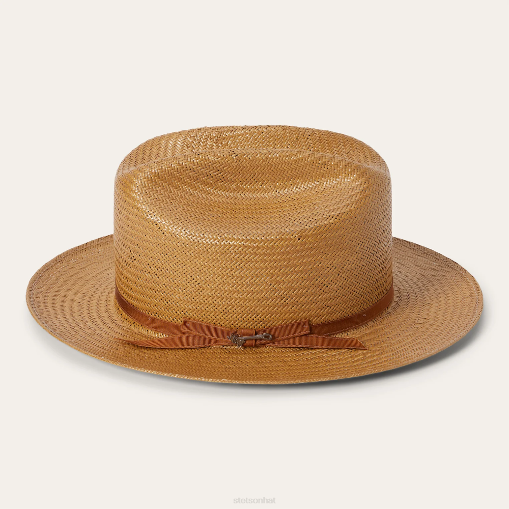Stetson Open Road Straw Hat Cognac Unisex Headwear 00LX141