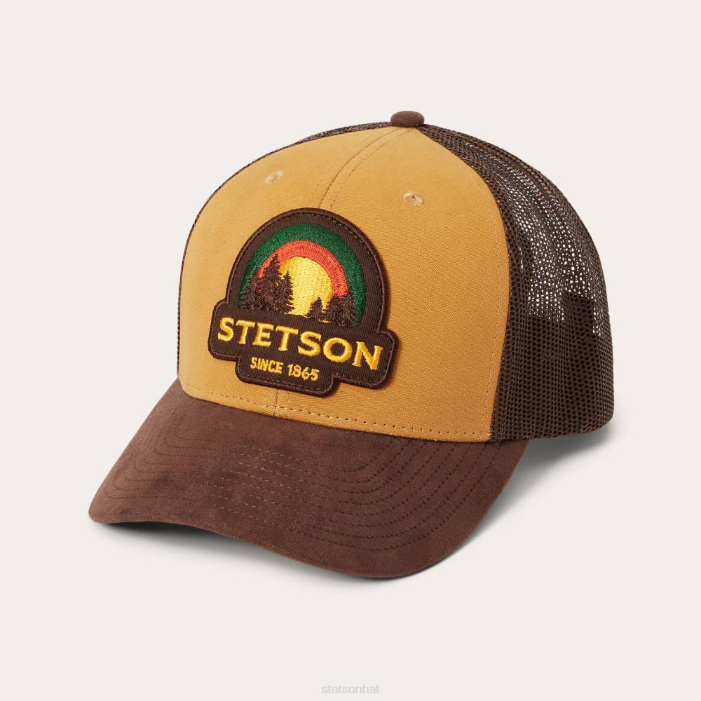 Stetson Sunset Trucker Cap Tan Unisex Headwear 00LX211