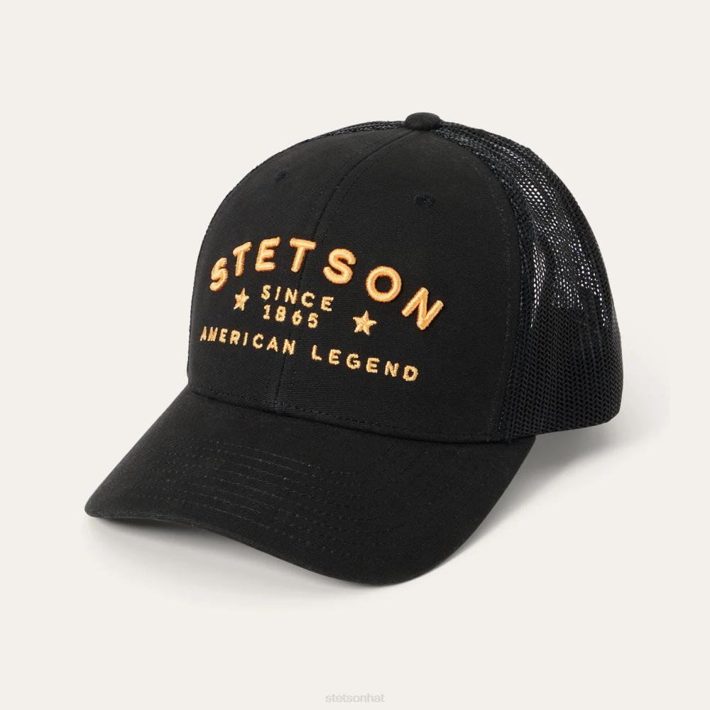 Stetson Western Patch Trucker Cap Black Unisex Headwear 00LX203