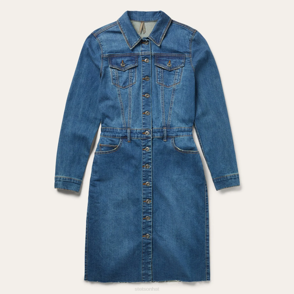 Stetson Premium Denim Shirtdress Blue Women Apparel 00LX503
