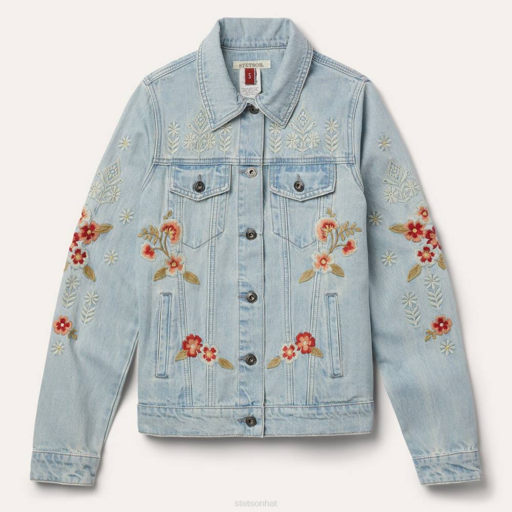 Stetson Embroidered Denim Jacket Blue Women Apparel 00LX536