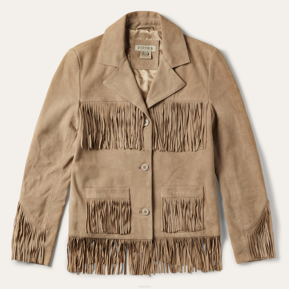 Stetson Fringe Suede Jacket Tan Women Apparel 00LX532