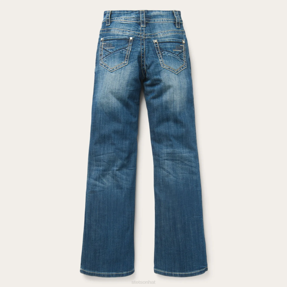 Stetson 214 Trouser Fit Jean With Deco Back Pocket Blue Women Apparel 00LX516