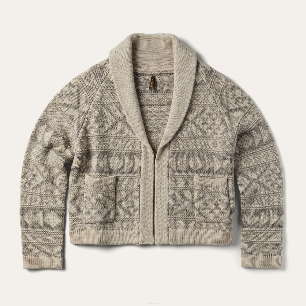 Stetson Cropped Shawl Collar Cardigan Brown Women Apparel 00LX537