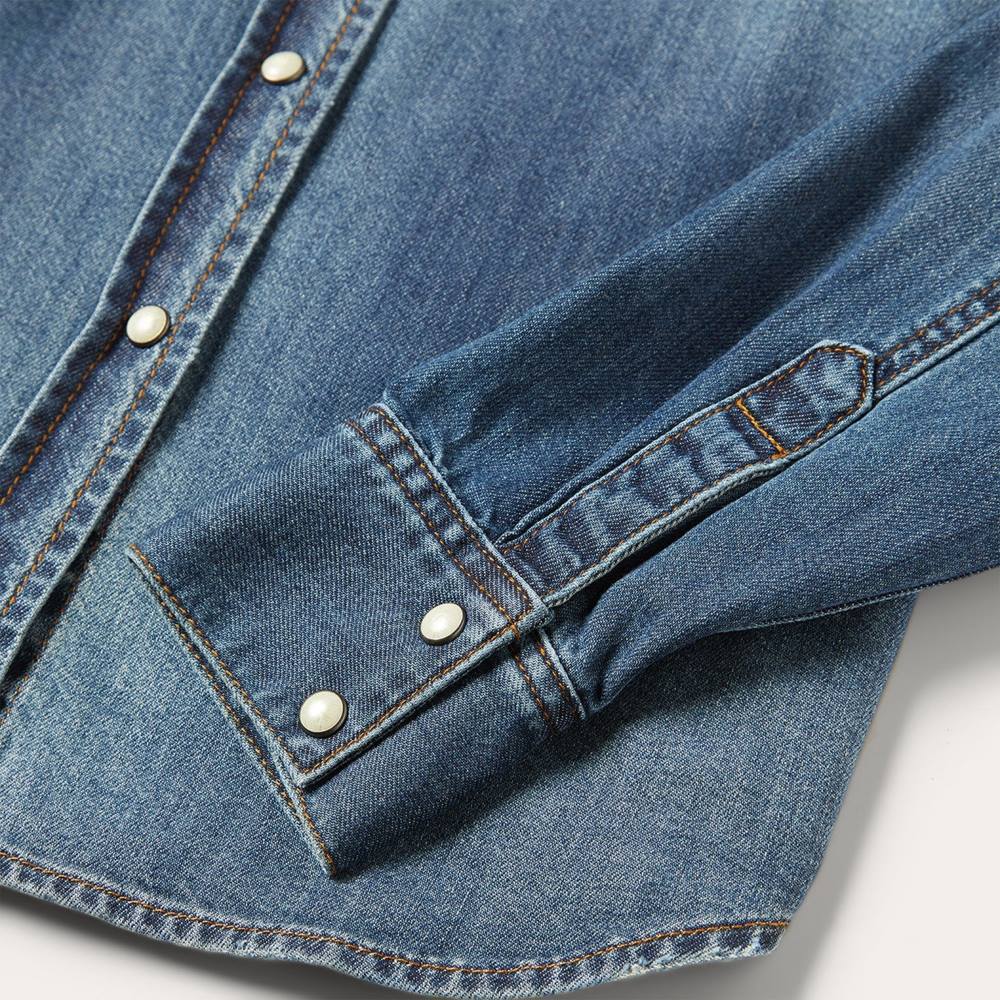 Stetson Distressed Denim Shirt Blue Women Apparel 00LX430