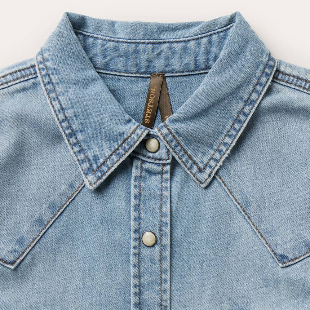 Stetson Loose Fit Denim Shirt Blue Women Apparel 00LX429