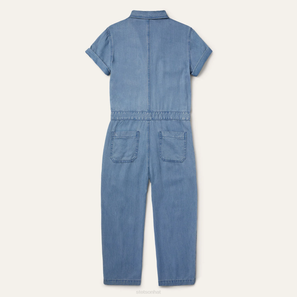Stetson Notch Collar Jumpsuit Blue Women Apparel 00LX459