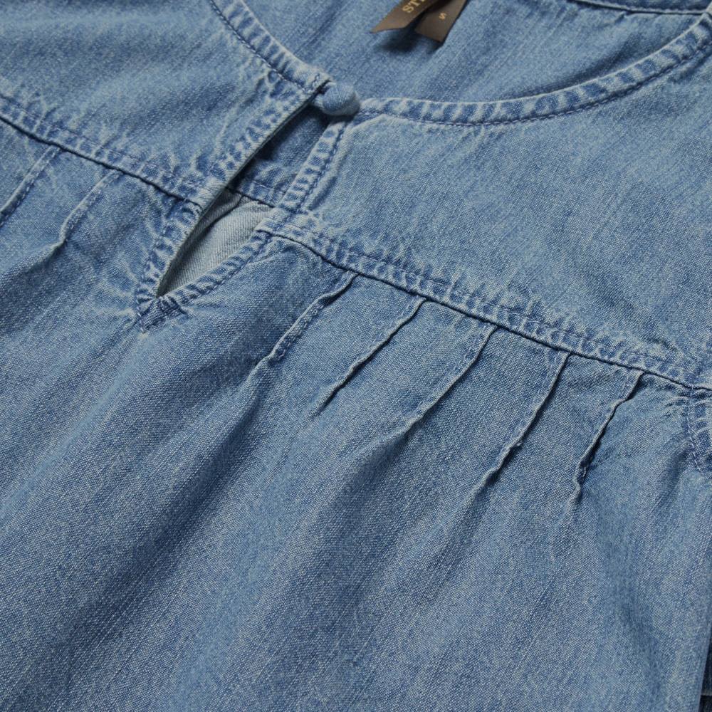 Stetson Short-Sleeved Denim Blouse Blue Women Apparel 00LX458