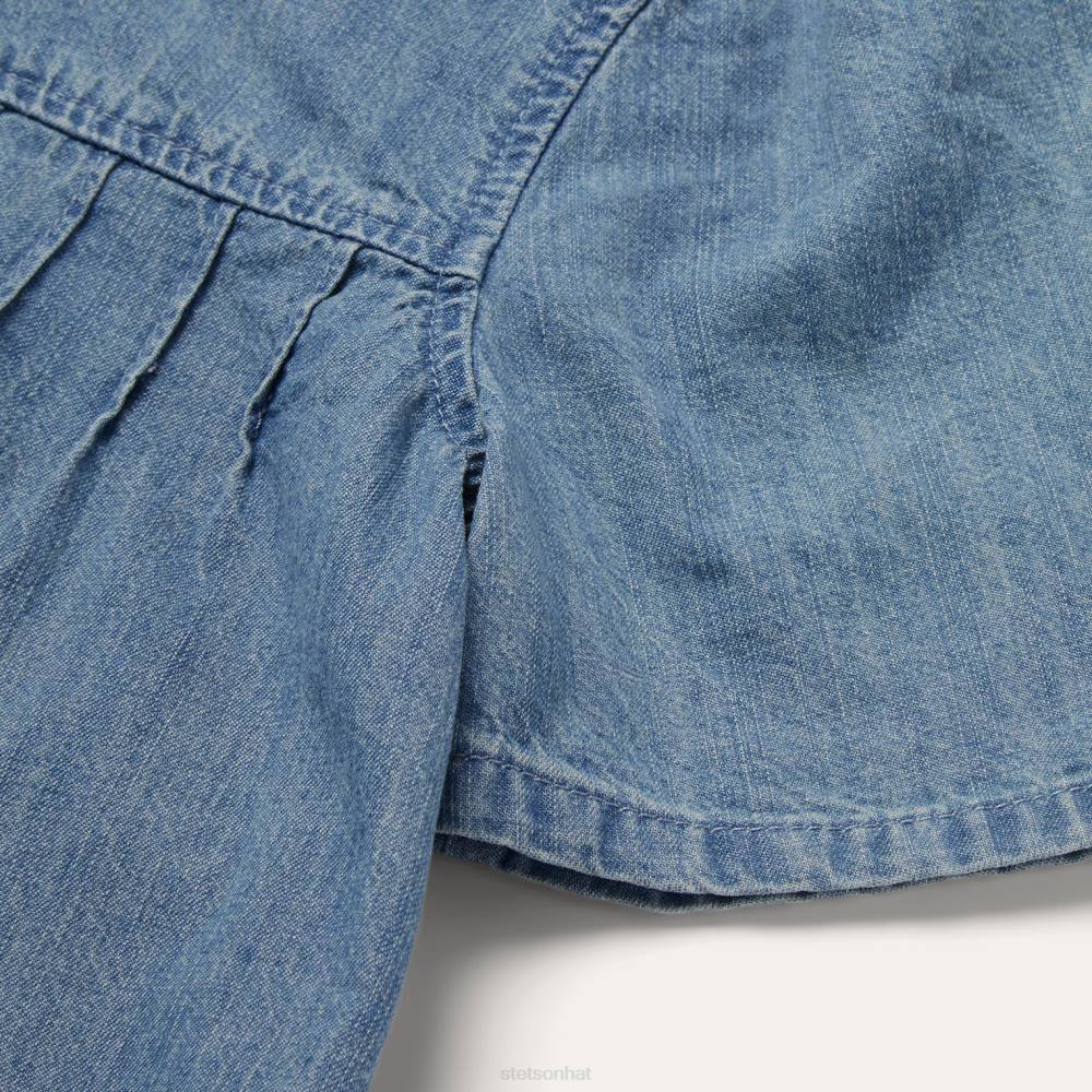 Stetson Short-Sleeved Denim Blouse Blue Women Apparel 00LX458