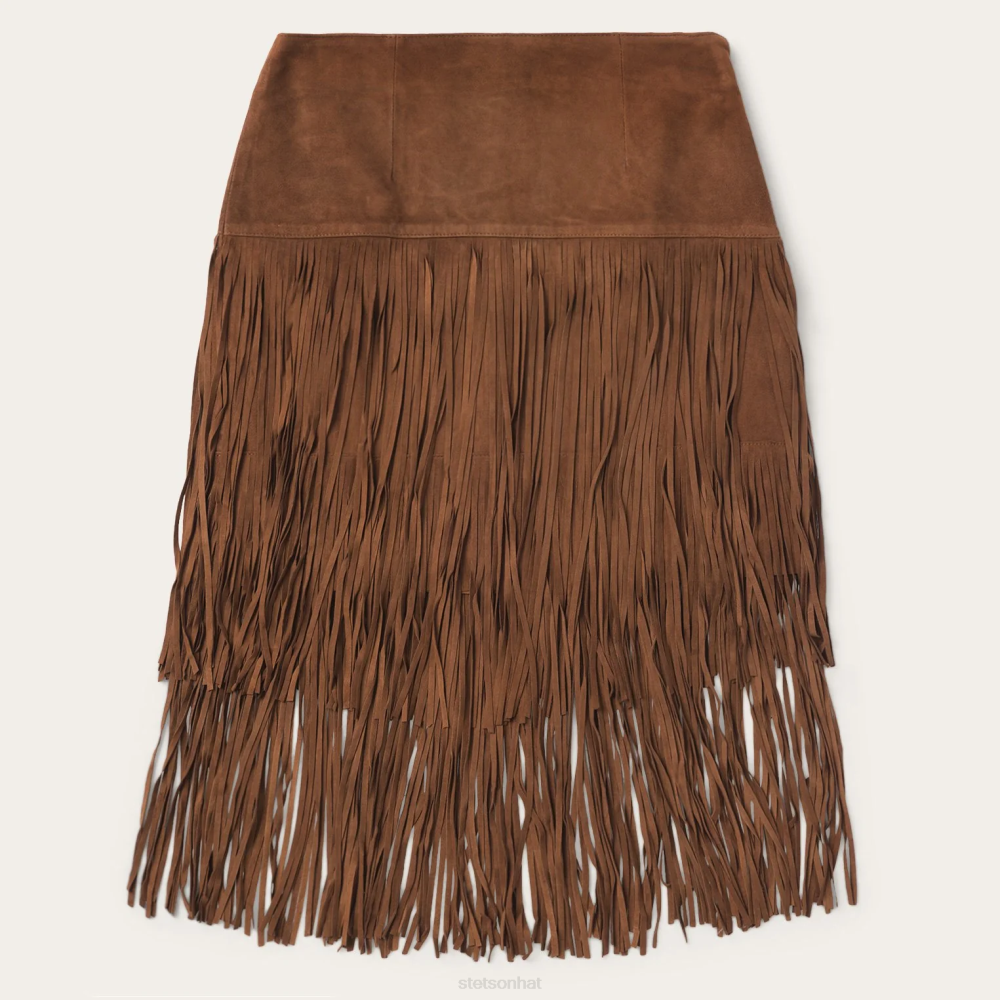 Stetson Suede Fringed Skirt Brown Women Apparel 00LX509